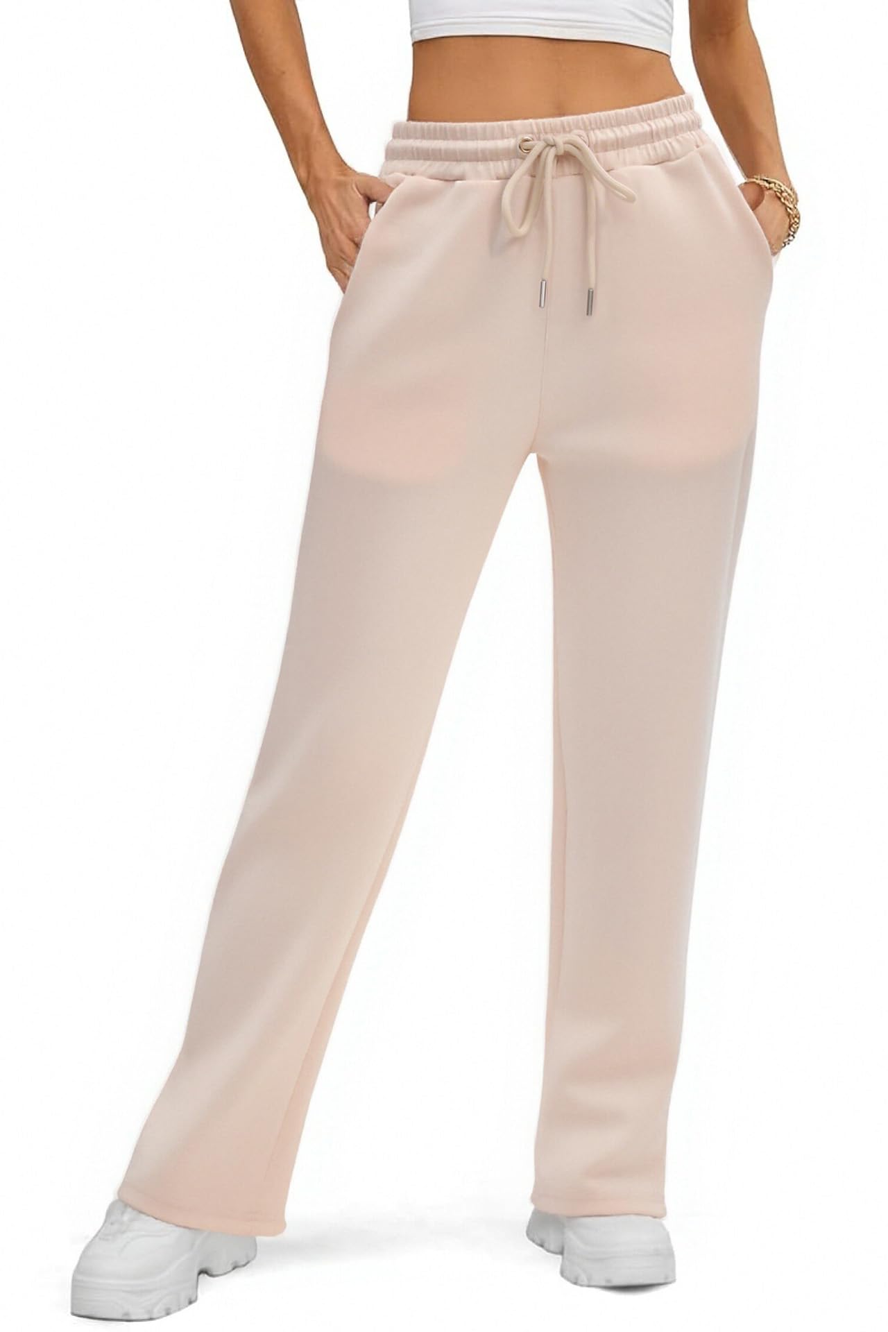 Sweatpants Women Summer High Waist Casual Pants Drawstring Wide Leg Pant Suitable for Beach Travel Vacation Pant