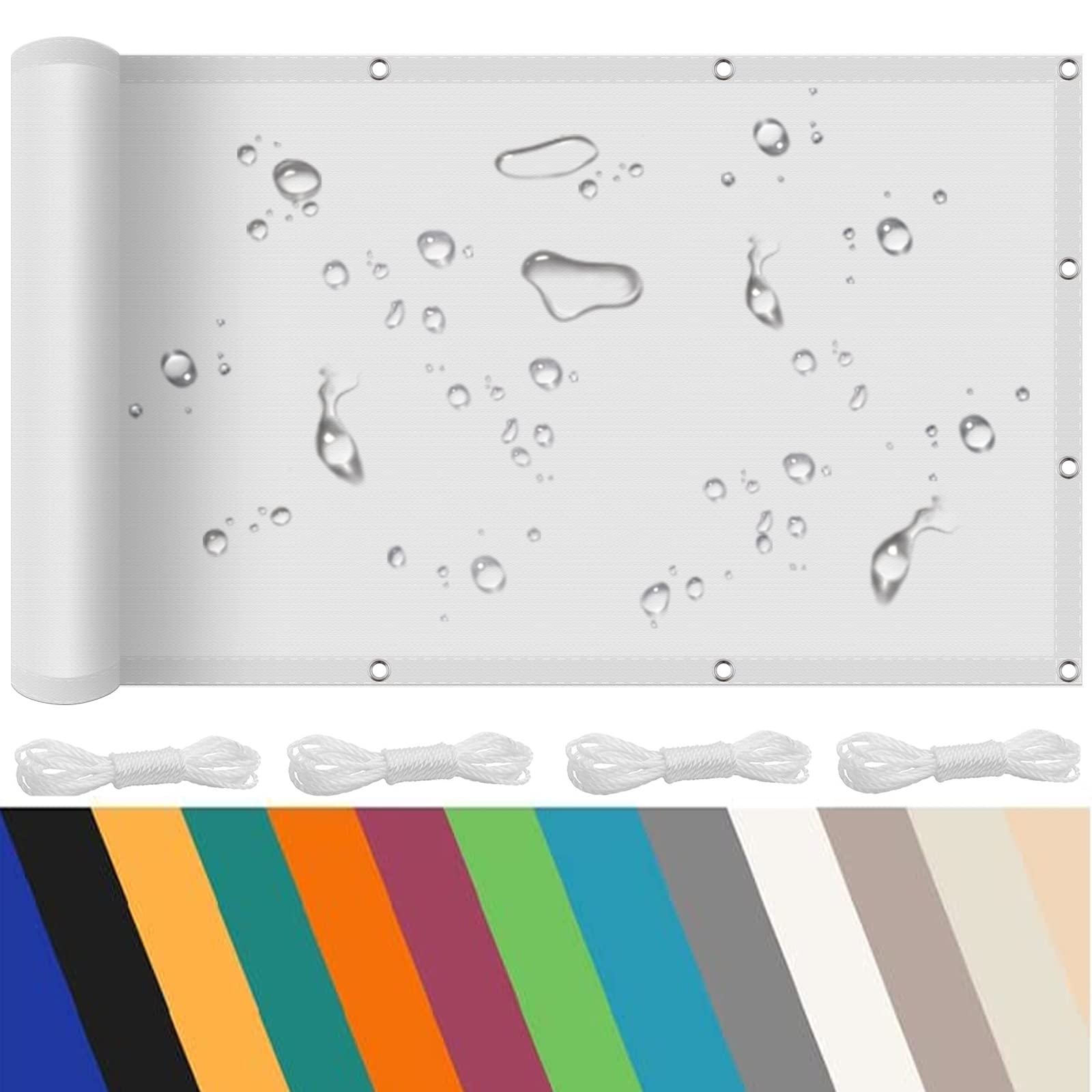 Voile d'ombrage carré blanc 5x7 m créez une ombre fraîche sur votre terrasse ou patio de jardin