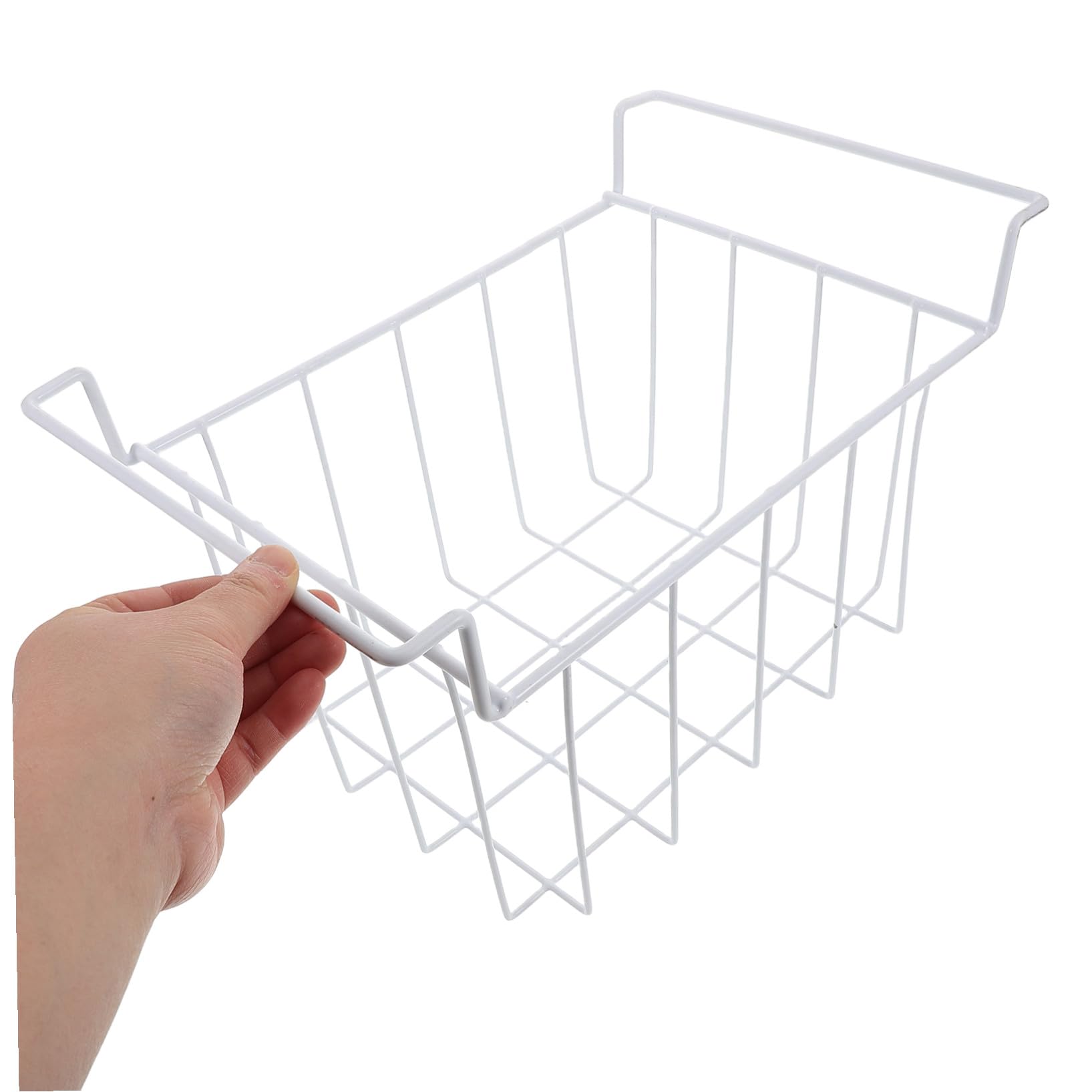 Étagère de Rangement Suspendue 37x22x20 Cm en Fil Métallique Renforcé, Panier Métallique pour Congélateur Coffre, Organisateur de Congélateur Pratique Cuisine, Panier de Rangement Optimisé