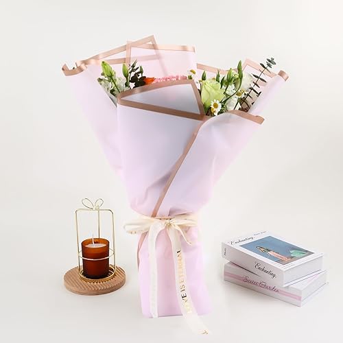 Vista 143 de NESCCI Papel de regalo de flores de 20 hojas, papel de regalo de ramo floral impermeable, suministros de floristería, papel de embalaje para regalo