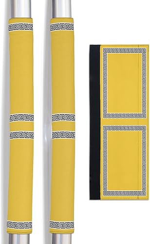 Juego de 2 fundas para manijas de puerta de refrigerador amarillas y negras para lavavajillas, microondas, horno, nevera, estufa, electrodomésticos,