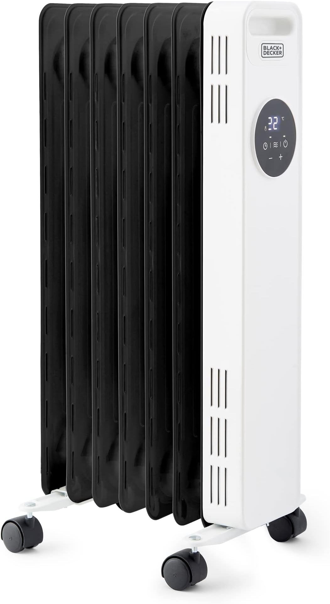 BXRA43011GB Digital Oil Filled Radiator, 3 Heat Settings, Adjustable Thermostat and 24 Hour Timer, 1.5KW, White