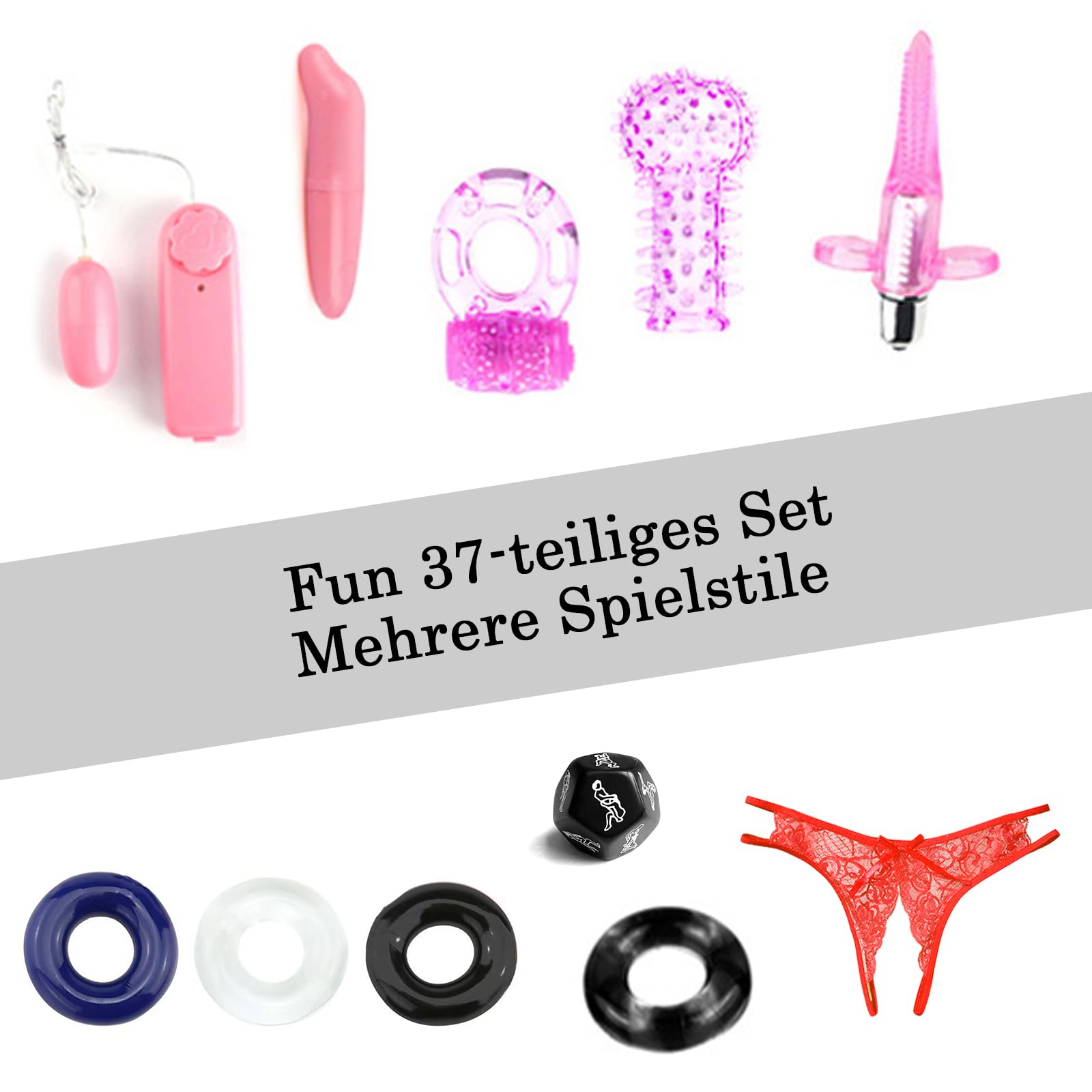 BDSMAGE Set Bondage 39 Pezzi Erotic Sex Toys, manette Sexishop Sexytoysys Donna Coppia, Plug Anale Butt Plug Set, Collare, Benda, Morsetti Capezzoli, BDSM sexy shop per Coppie Adulti