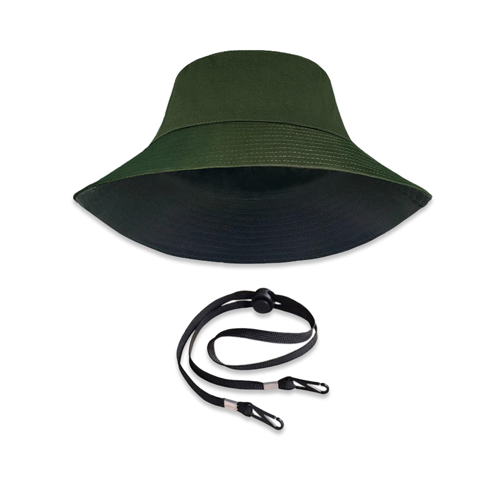 LumiSyne Chapeau De Pêcheur Unisexe Chapeau De Soleil à Bord Large UPF 50+ Couleur Unie Réversible Respirant Coton Chapeau De Seau avec Jugulaire Détachable Pliable Chapeau d'Été pour Plage Voyage