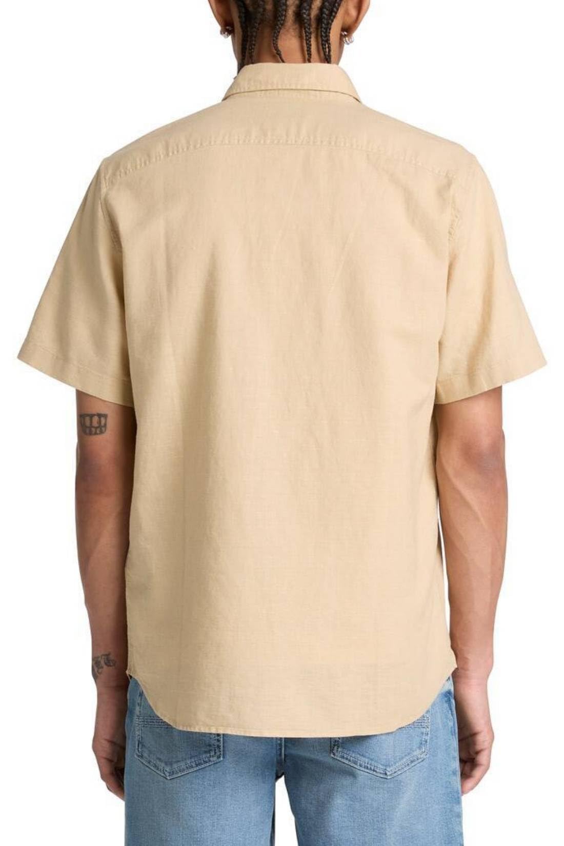 Timberland - Camisa de hombre Slim de mezcla de lino