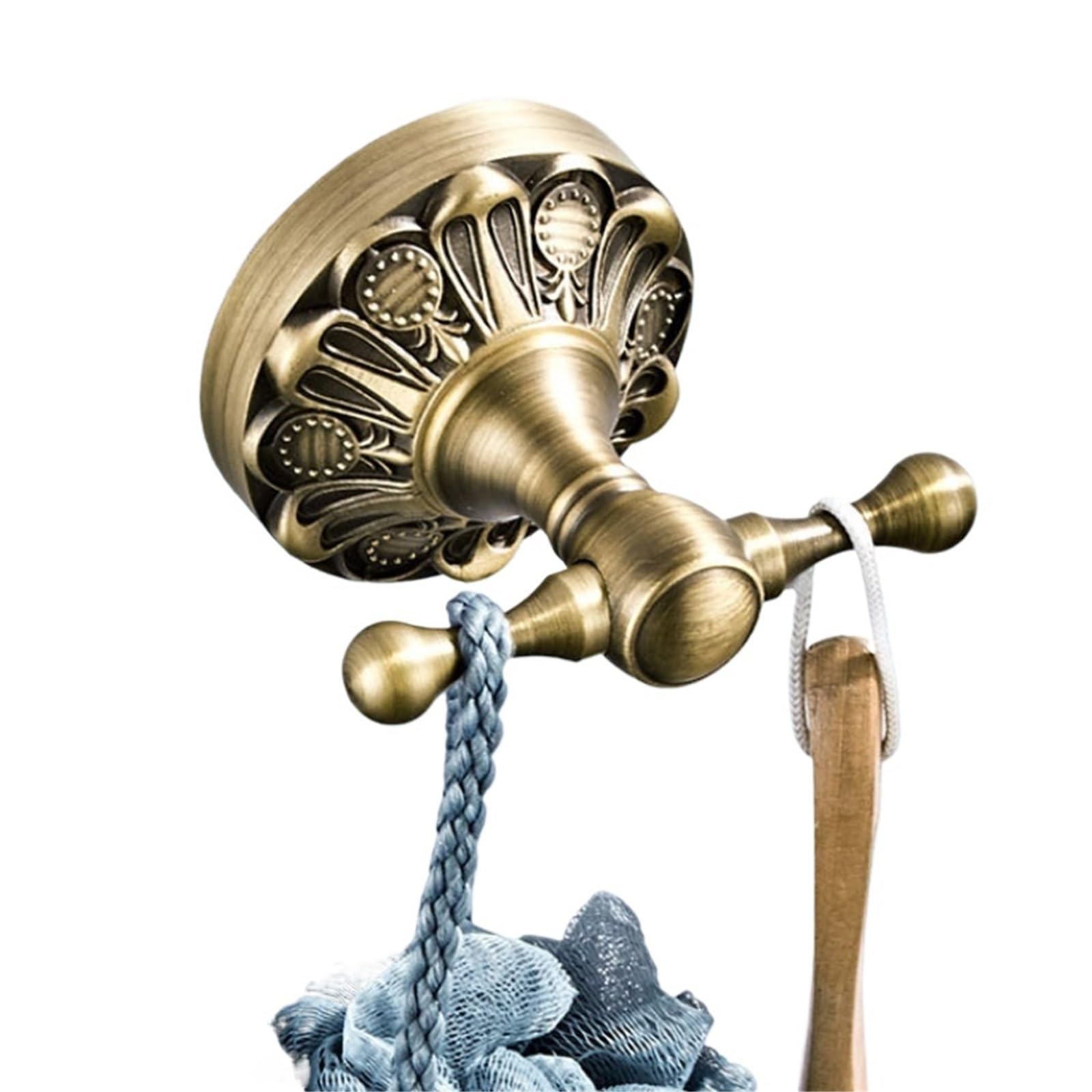 Mohuied One Color Brass Robe Hooks Robe Hook Antique Brass Bronze Wall For Bathroom Kitchen Lavatory Home Decor Coat Clothes Towel Key Holder For Hanging Coat Robe Keys Clothes Bags(Robe Hook B)