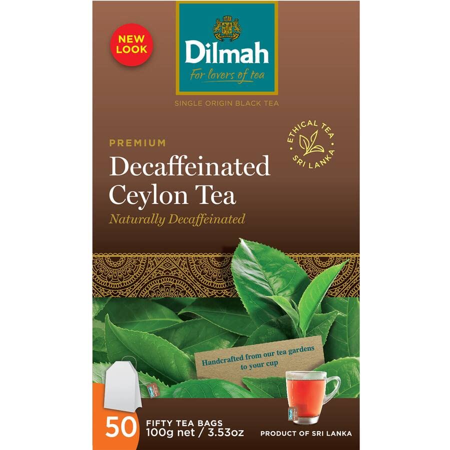 Buy Dilmah Premium Decaffeinated Ceylon Tea 50 Tea Bags, Ethical Sri