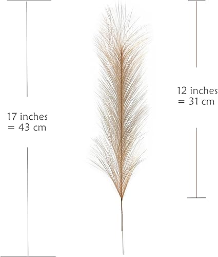 Miniatura 5 de Juego de 28 cañas artificiales de hierba de las pampas, 28 tallos de 17 pulgadas, flores falsas, ramas beige esponjosas para el hogar, boda, fiesta,