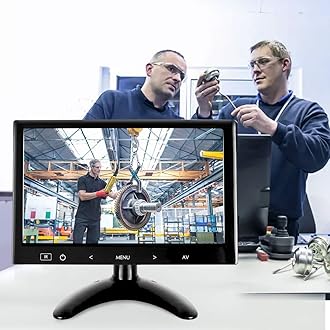 9 inch HDMI Monitor HD 1024 * 600 Color Screen CCTV Monitor Touch Button with AV/VGA/HDMI/Earphone Input for Raspberry Pi Home Security CCTV PC Display