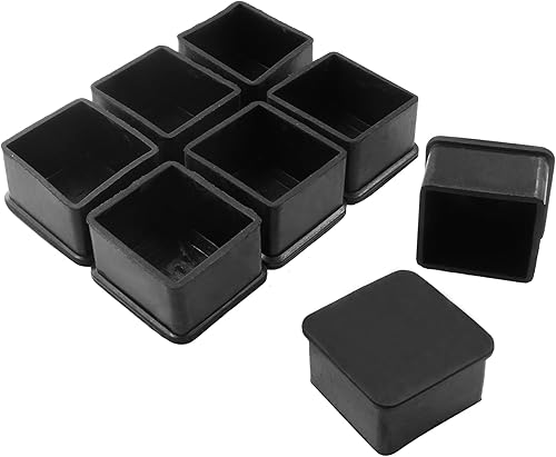 Miniatura 1 de Uenhoy 8 tapas cuadradas de goma antideslizantes para patas de silla, protectores de suelo de 2 x 2 pulgadas (1.969 in x 1.969 in)