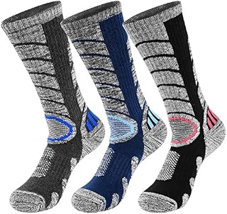 Men Ski Socks Outdoor Warm Sports Socks for Skiing Hiking Camping 3 Pairs