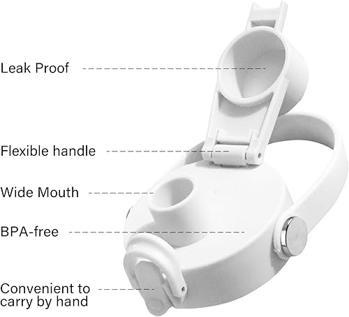 Vista 24 de SENDESTAR Straw Lid for Hydroflask Wide Mouth Water Bottle with 12,16,18,20,24,32,40,64 oz, Auto Flip Straw Top Cap fit Most Wide Mouth Bottles