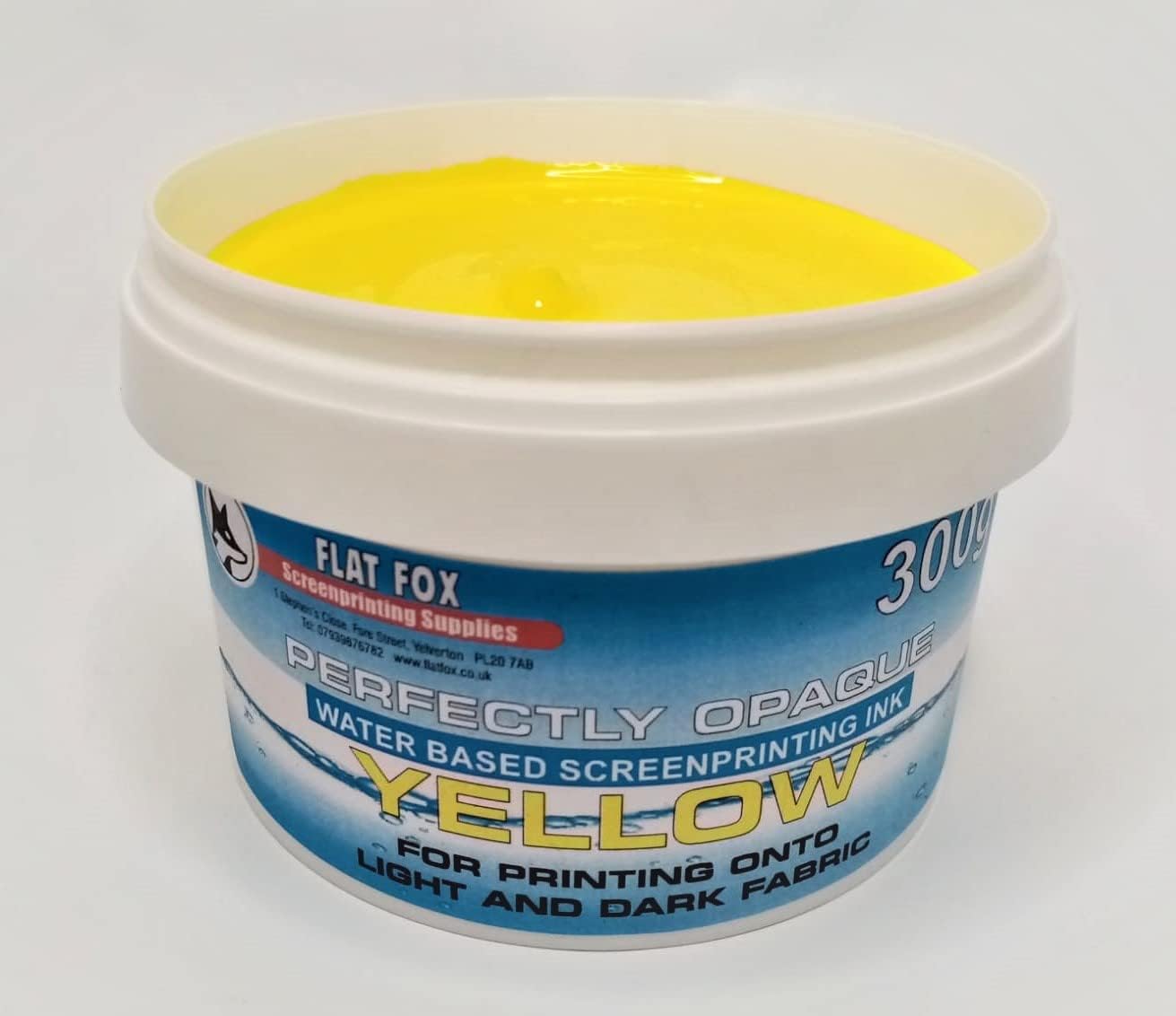 Flat Fox Screen Printing Opaque Water Based Fabric Inks (Yellow, 300g)