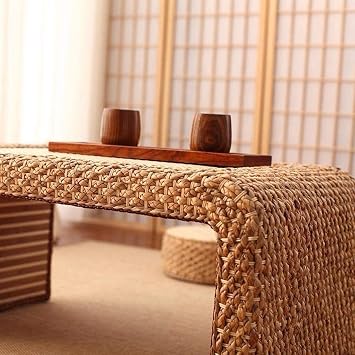 Low Coffee Table Living Room Farmhouse Floor Table Computer Desk for Tatami Height, Coffee Tables Family Tatami, Chinese Style Bamboo Small, Simple and Versatile Small Table(40 * 38 * 30cm)