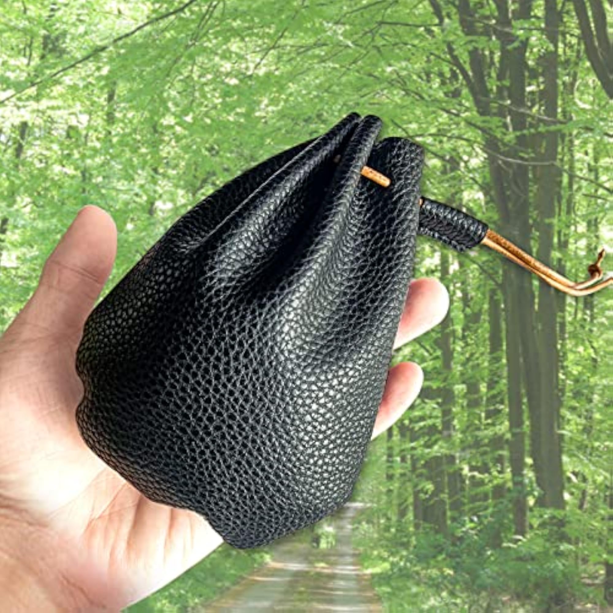 Faux Leather Drawstring Pouch, Premium Coin Pouch