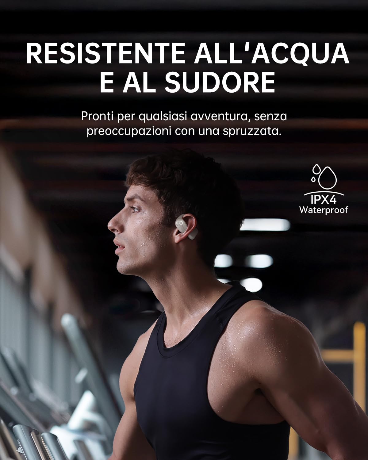 Baseus Bowie MF1 - Cuffie auricolari aperti, Bluetooth, acustica direzionale, bassi potenti, ultra leggere, IPX4, impermeabili, microfono ENC, cuffie senza fili, Bluetooth 5.4, per corsa, allenamento