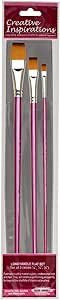 Creative Inspirations Dura-Handle Artist Paint Brush Long Solid Resin Handle Resists Chips Cracks Size Flat 1 4