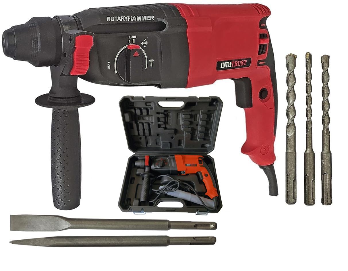 Inditrust New 1250W 26mm hammer drill with SDS drill bits and chisels 6 MONTHS WARRANTY 100% Copper Winding (RED) (B0CFVZ2VYN) Amazon Price History, Amazon Price Tracker