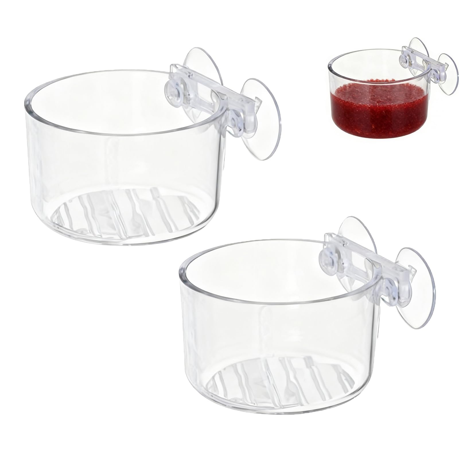 URCHUZE 2-Pack Aquarium Feeding Dish, Clear Acrylic Fish Food Bowl for Bloodworms, Shrimp, Live Food
