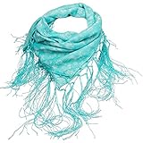 100% Modal Alpenflüstern Trachtentuch Tanzende Tiere aus Jaquard mit Fransen türkis ATX033