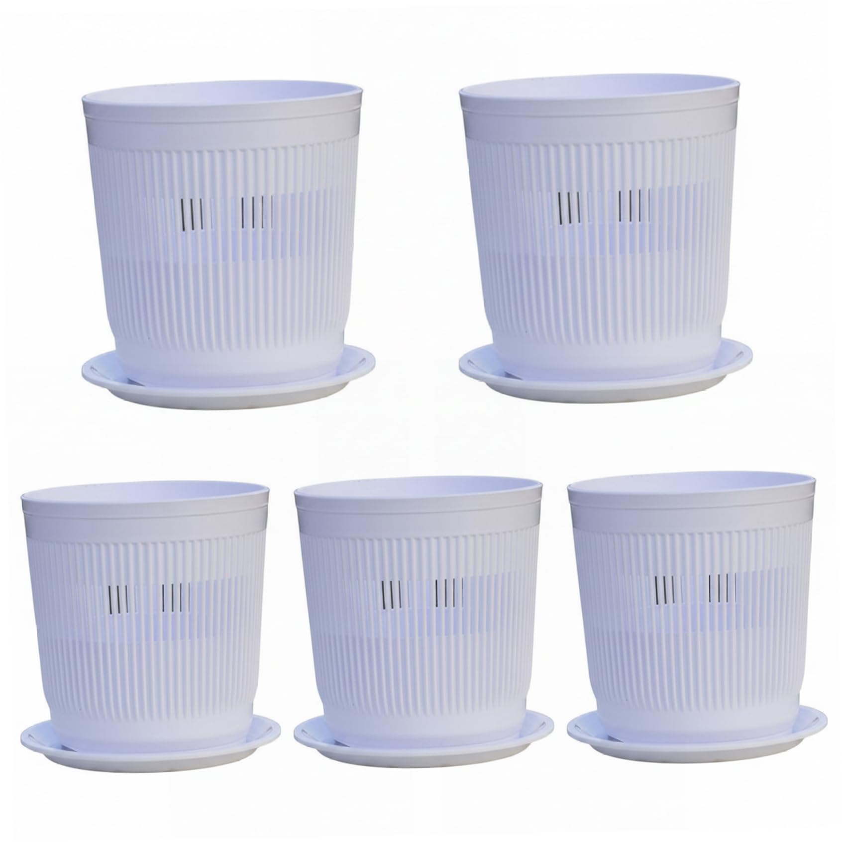 Pots d'orchidées à trous pour un drainage parfait, jardinière en résine avec soucoupes