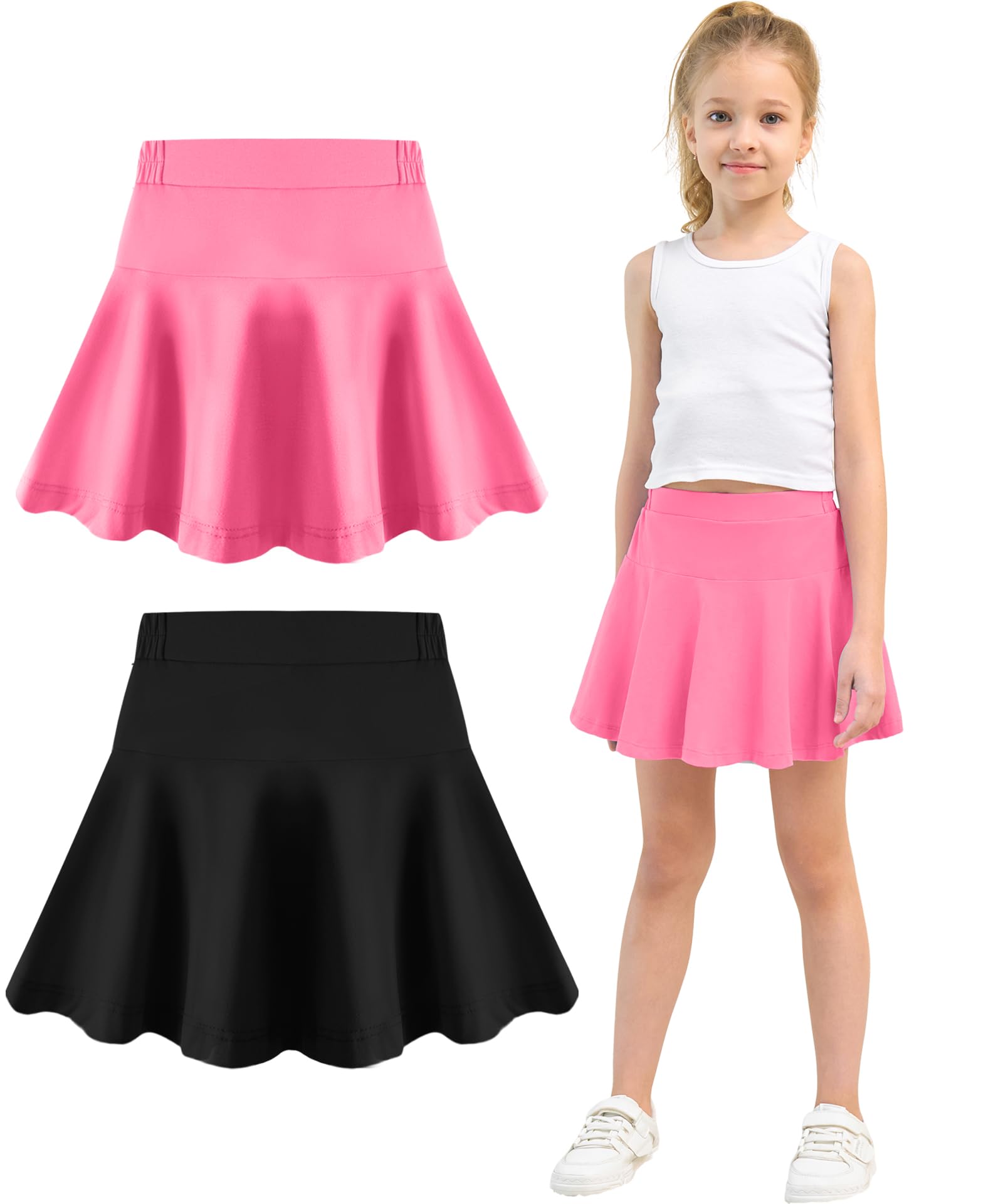 Toddler Skirt Little Girls Athletic Uniform Skorts Golf Outfit Cheer Tennis Skirts with Shorts