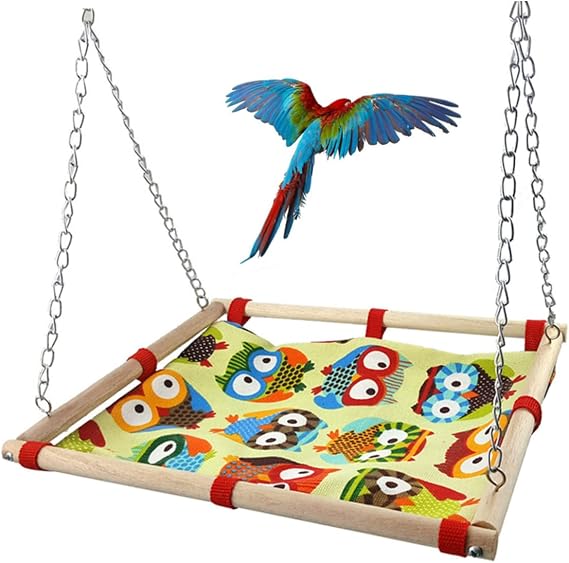 Mipcase Parrot Hanging Hammock Canvas Bed Swing for Pet Birds Cage for Birds Hideaway Sleeping Bed