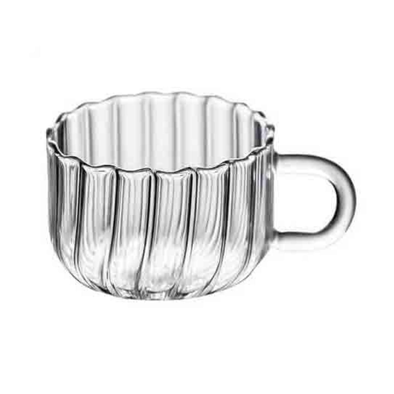 Taza de café de vidrio de 7 oz con asa para disfrutar de tu leche y desayuno diario en casa