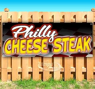 Philly Cheese Steak Banner 13 oz | Non-Fabric | Heavy-Duty Vinyl Single-Sided with Metal Grommets