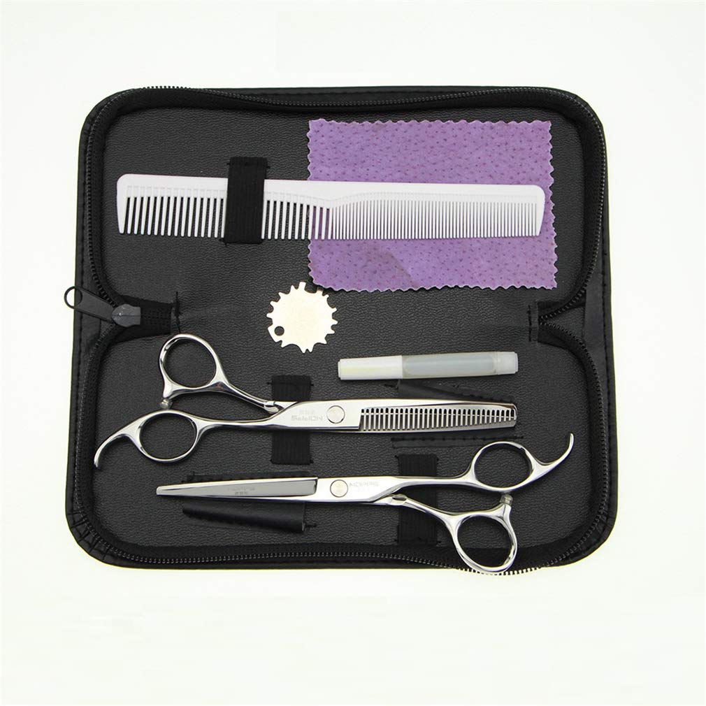 Professionelle Haarschneidescheren Set 2 Stück (6,0 Inch), 440C Edelstahl Barber Haarschere Gerade Schere Und Effilierschere, Für Salon, Barbier Oder Home Use