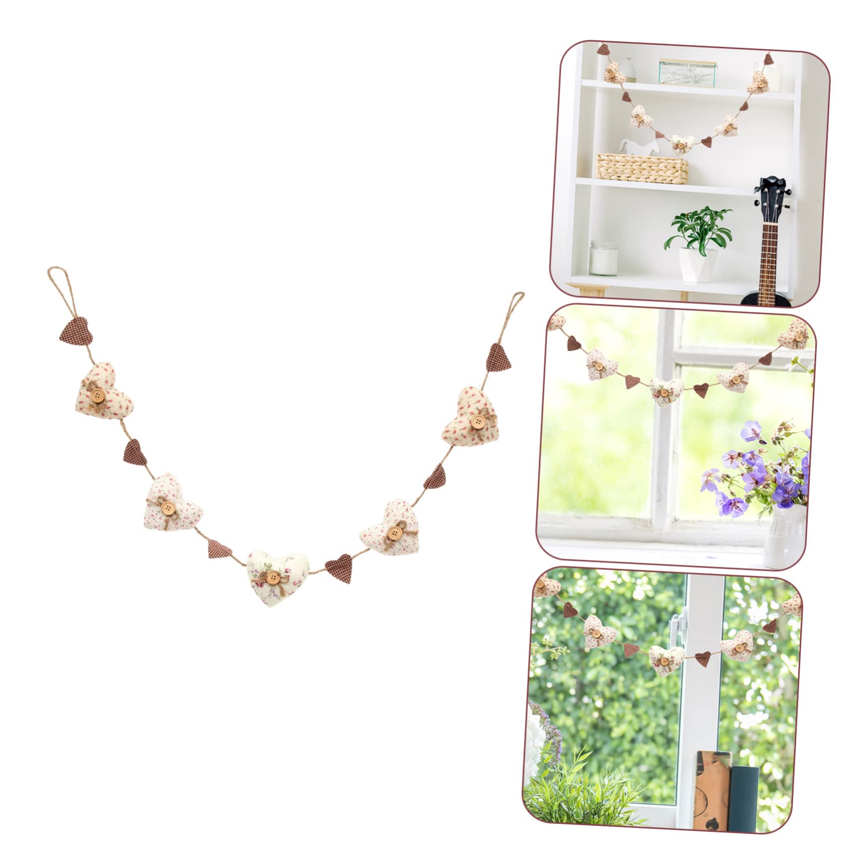 Abaodam 4piezas Guirnalda Colgante De Corazones para Decoración De Pared Adorno De Puerta para Hogar para Habitaciones Infantiles y Salones Estilo Chic y Fresco