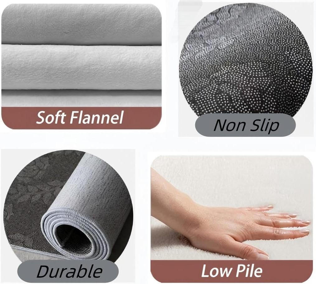 Luyemci Airport Area Rugs, 60x110cm, Aircraft Takeoff Runway Entrance Rug, Cozy Durable Breathable Floor Mats, Absorbent Machine Washable Easy Clean Carpet for Boy Room Girls Room Office