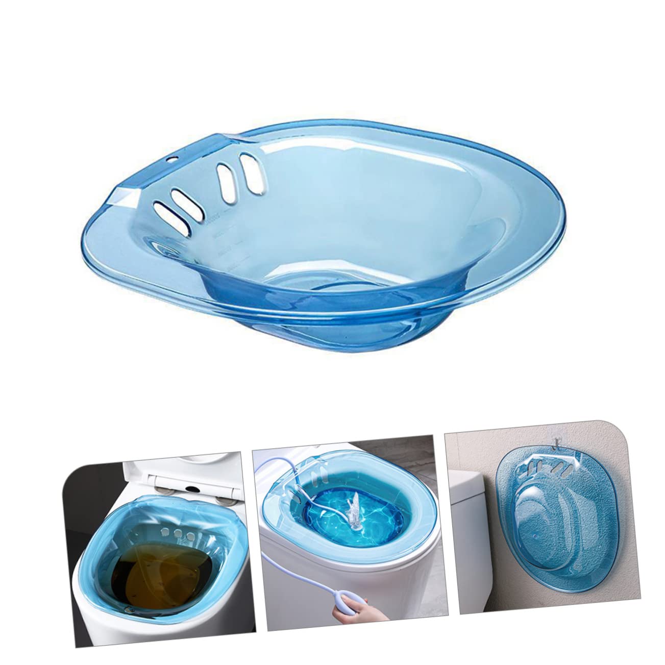 KOMBIUDA Sitz Bath for Hemorrhoids Relief Toilet Seat Sitz Bath Soak Tub Wash Basin Basin