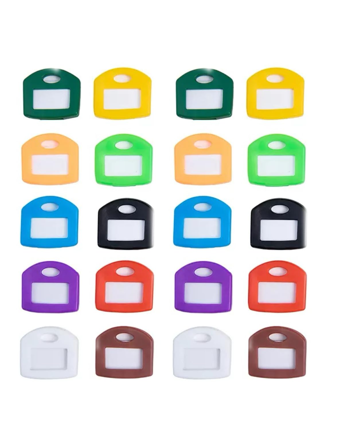 18 Pac Multi-Colored Key Identifiers with Soft Key Caps Covers Protectors with Blank Paper Labels and Clear Windows, Soft Identifiers for Standard Regular Thin, for House and Office