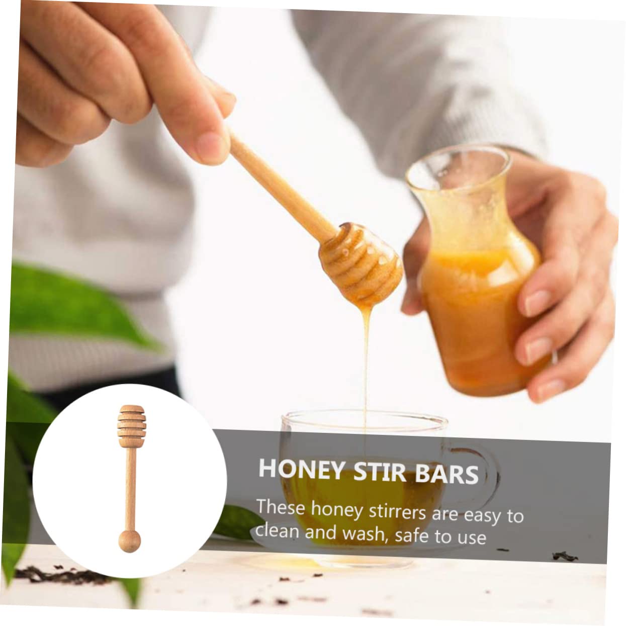 STOBAZA 4 Pcs Honey Stick Stirring Syrup Honey Kitchen Honey Dipper Household Honey Sticks Mini Drink Mixer Honey Dippers Honey Pot Dippers Bread Dough Whisk Coffee Syrups Beech re-usable