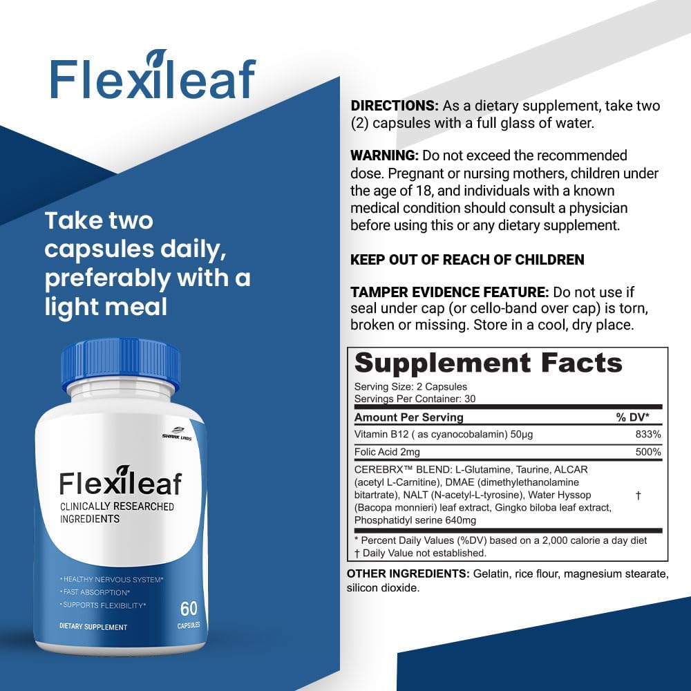 (2 Pack) Flexi Leaf Capsules, FlexiLeaf, 2 Month Supply