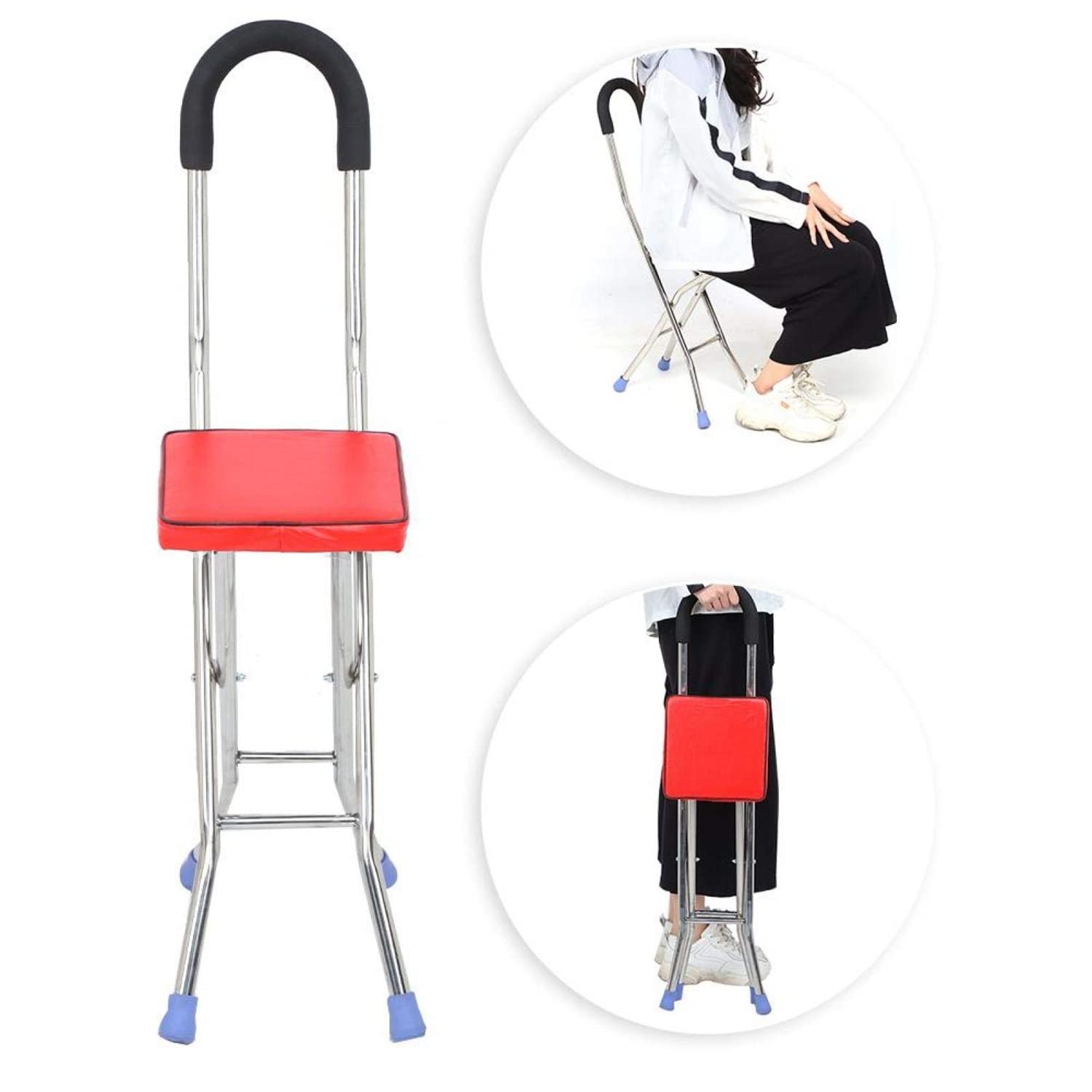 Amazon.co.jp: ステッキチェア 折りたたみ式 椅子になる杖 330 Lbsの