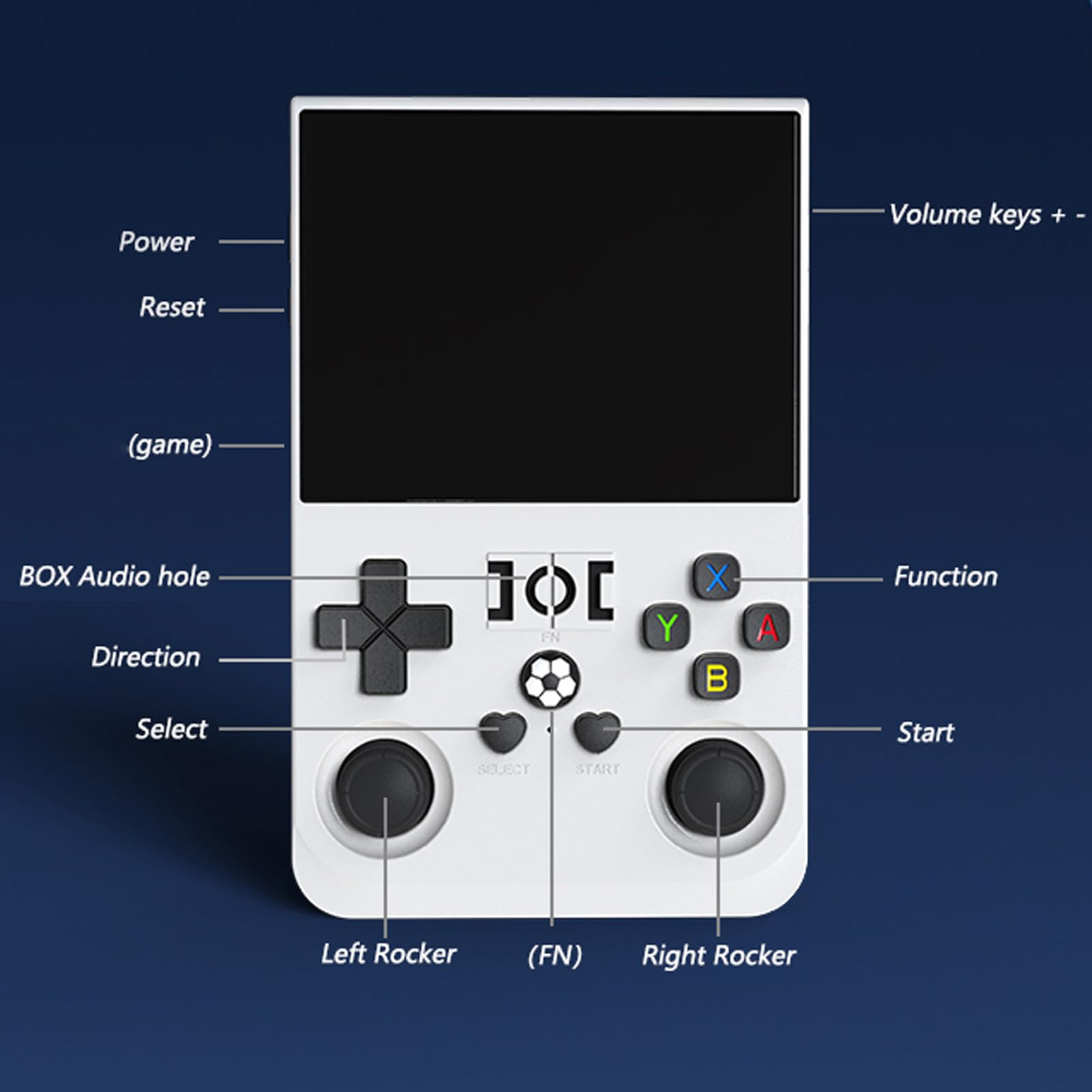 Handheld Game Console, Podwójne Joysticks 3D, ponad 18000 Gier, Karta Pamięci, dla RK3326 Chip, Retro Gaming (64GB)