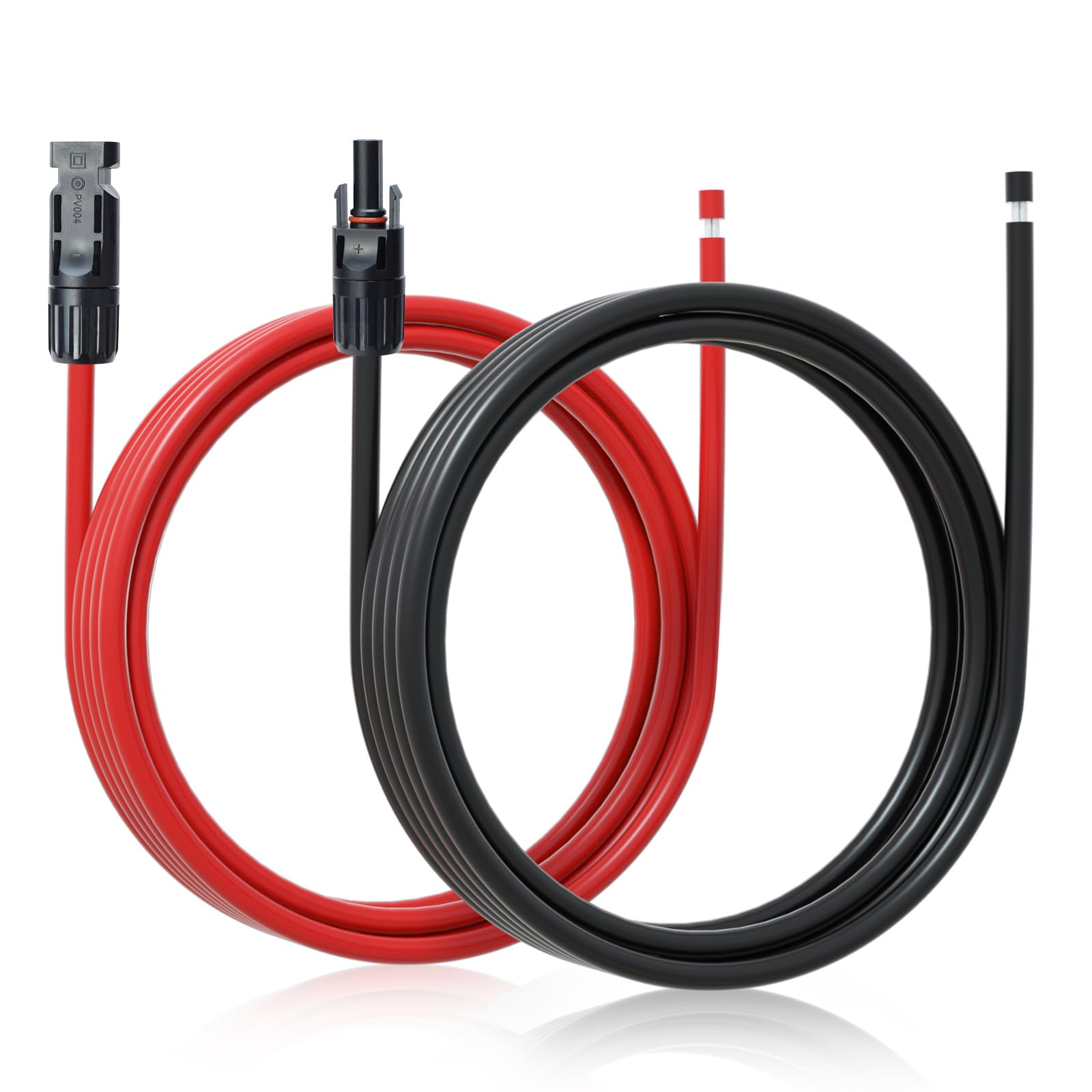 ECO-WORTHY 10FT 10AWG Solar Extension Cable 30A/1000V DC, IP67 Waterproof with Compatible Quick Connectors (Red+Black) for Solar Panels, Controllers, Off-Grid Systems