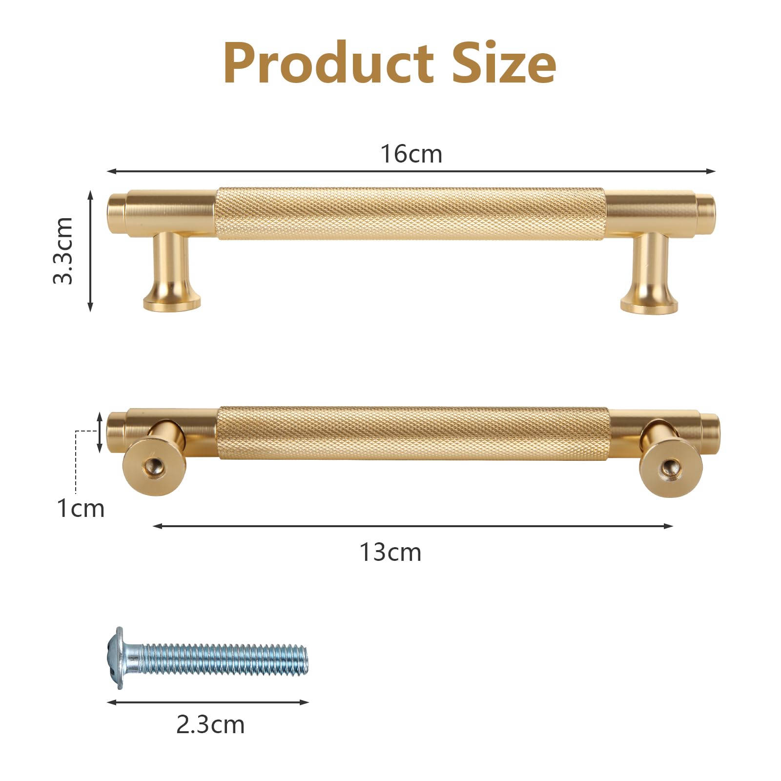 VIDETOL 12 Pcs Gold Cabinet Handles, 160mm Total Length Kitchen Drawer Handles - Image 2