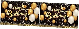 UKCOCO 2 Peças De Banner De Aniversário Pano De Fundo De Foto De Aniversário Favores De Aniversário Adereços De Fundo De Festa De Aniversário Fundo De Foto Decoração De Aniversário Pano