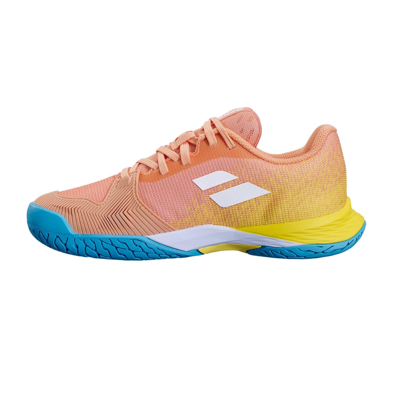 Babolat Jet Mach 3 Junior All Court Girl Tennis Shoes (Coral/Gold Fusion) (Coral/Gold Fusion, US Footwear Size System, Big Kid, Numeric, Medium, 3) 1