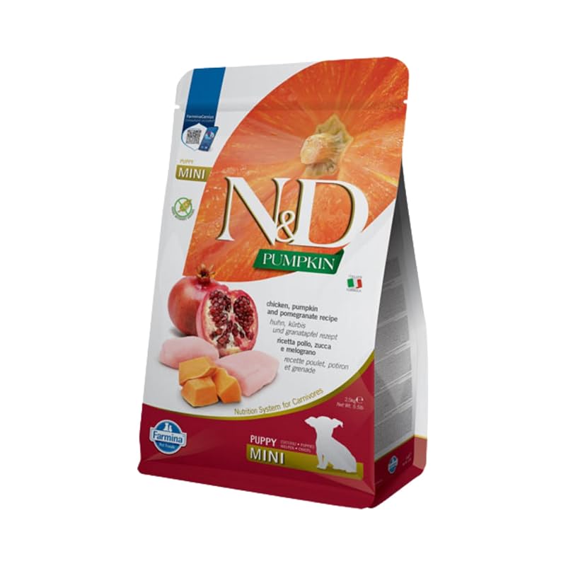 Ração Seca para Filhotes de Cães, Frango, Abóbora e Romã, Grain Free Farmina Pet Foods – 2,5 kg