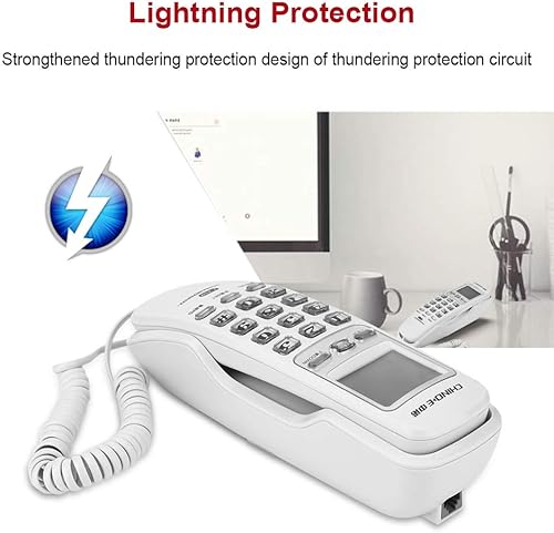 Miniatura 3 de Teléfono con cable, Teléfono de montaje en pared con pantalla de llamada de redireccionamiento de un botón Teléfono con almohadilla de marcación