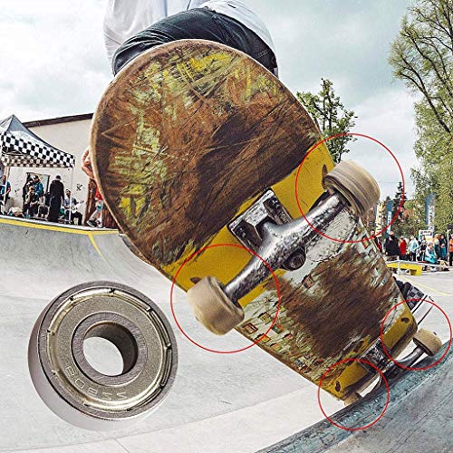 LIUJZZJ 608 ZZ Cuscinetti sfera skate spinner cuscinetto a sfera del Pattino Longboard Rullo Tavole da Skate, Può essere utilizzato per pattini, skateboard, Doppia Schermati, 8 Pezzi (8x22x7) mm