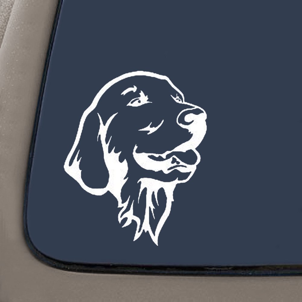 NI318 Golden Retriever Car/Truck Decal | Premium Quality White Vinyl Decal | 5.5-Inches Tall