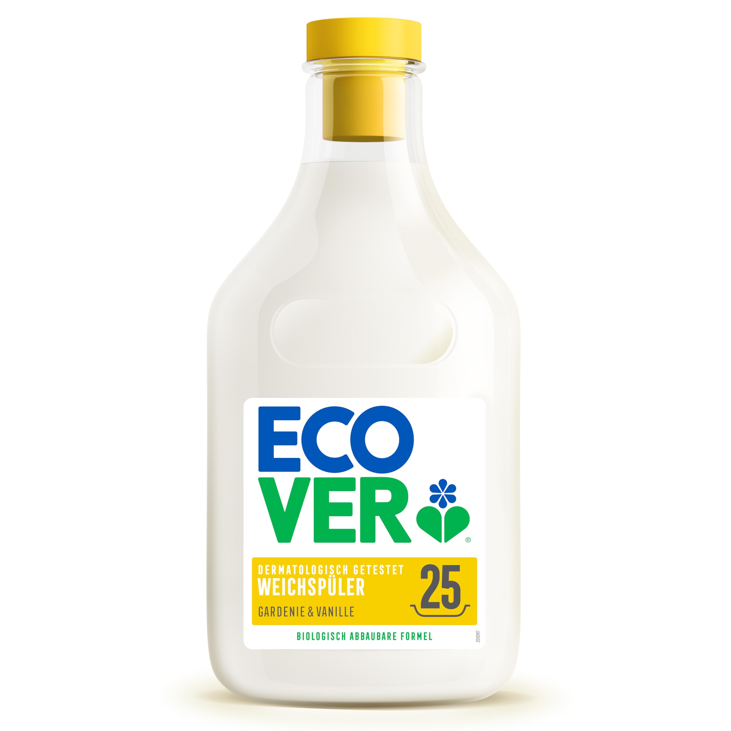 Ecover Gardenia & Vanille Weichspüler (750 ml / 25 Waschladungen), Bio-Weichspüler für weiche, duftende Wäsche.