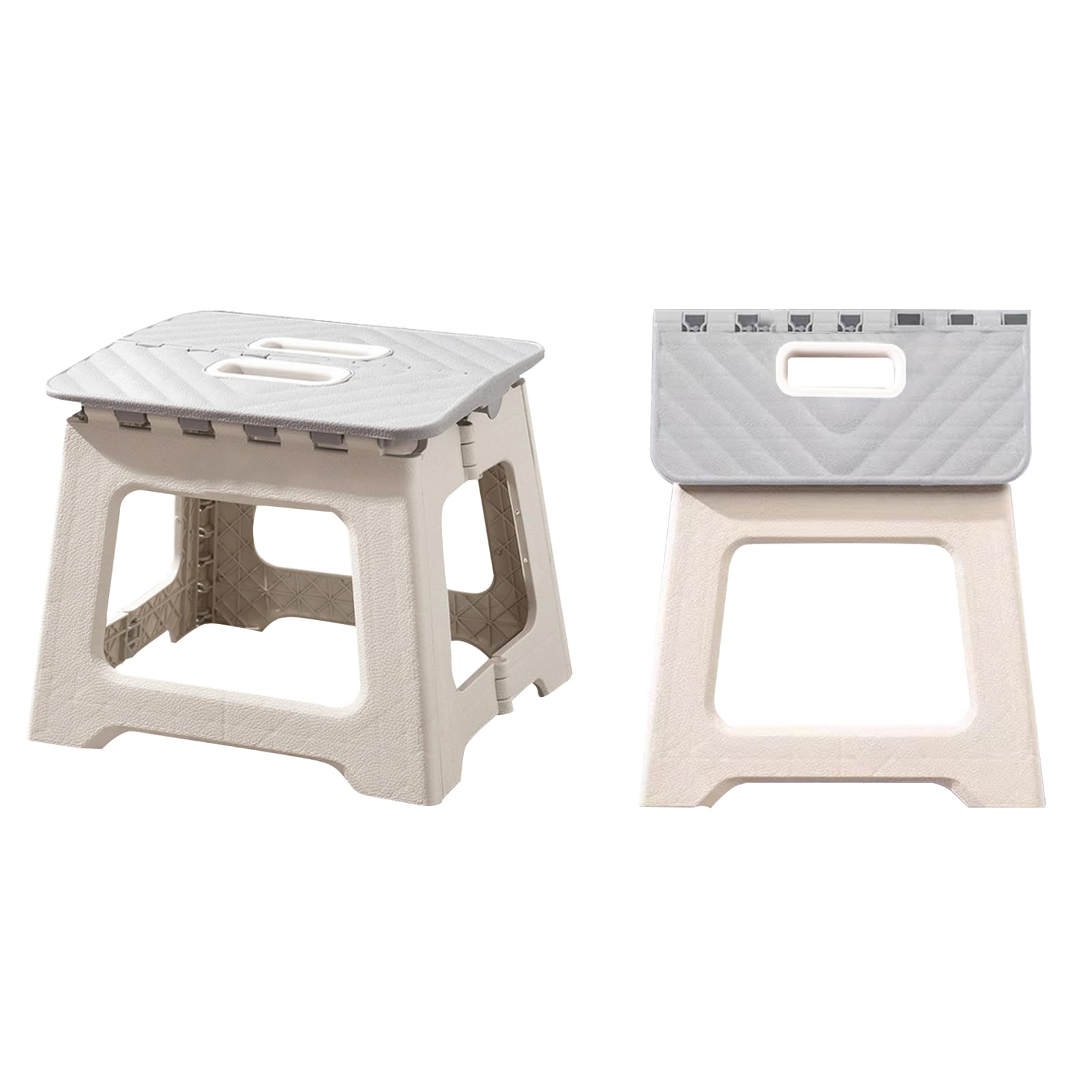 Beauenty Folding Step Stool for Adults and Kids, Non-Slip Step Foot Stool for Bathroom, Kitchen, Office, Portable Collapsible Chair with Handle, Outdoor Camping, Fishing, Travel, BBQ