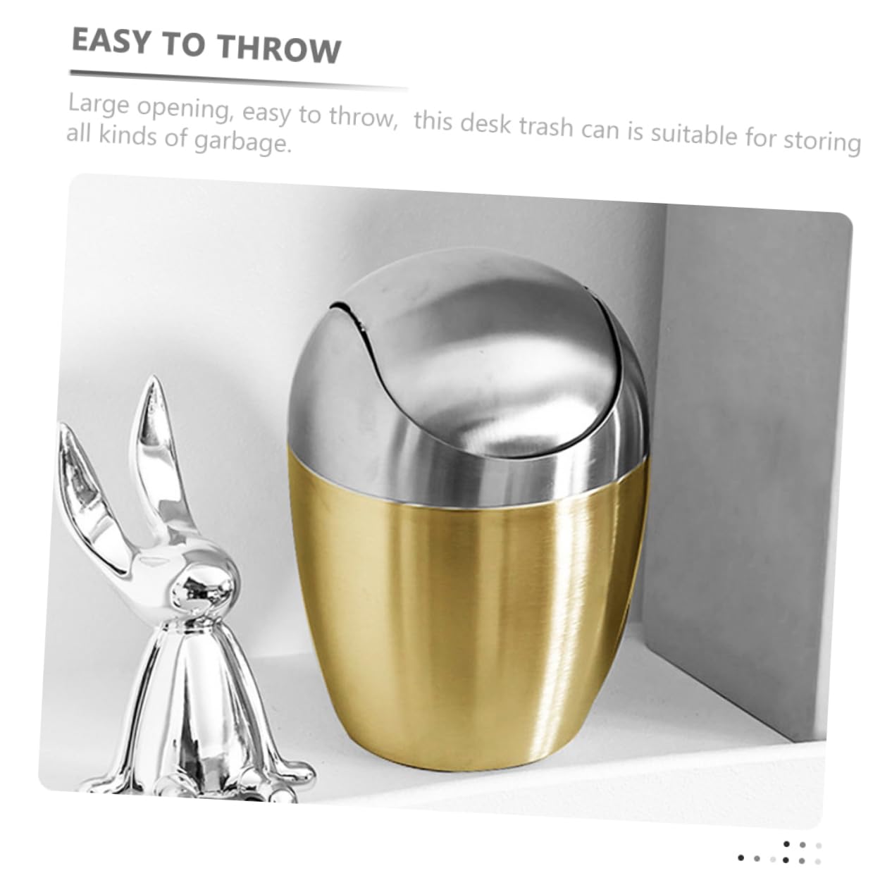 OSALADI Desktop Trash Can Lid Wastebasket for Office Countertop Garbage Storage Bin Decorative Trash Container for Bedroom and Kitchen