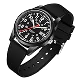 Men&apos;s Easy to Read Watch&comma; Unisex Military Sport Analog Quartz Casual Wristwatch with Comfortable Silicone Strap&comma; 24 Hour Time&comma; 30M Water Resistance